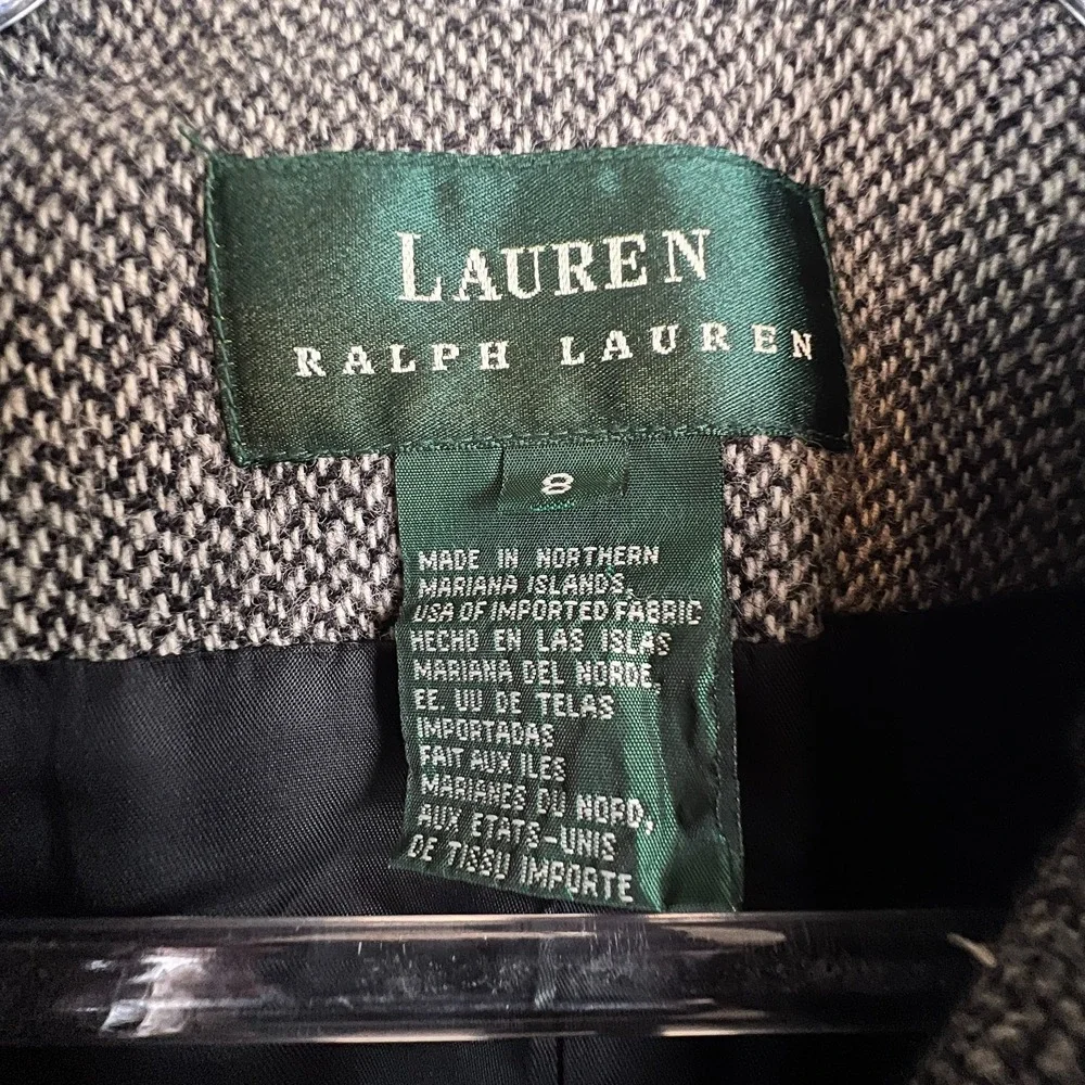 Lauren Ralph Lauren Wool Jacket Size 8 HerringboneTweed Career Preppy‎ Flaws